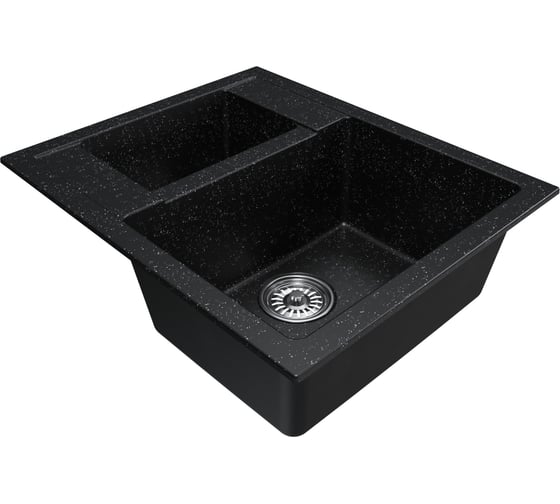 Мойка MIXLINE ml-gm21 двухчашевая, черная (308), 600x500x190мм 552012