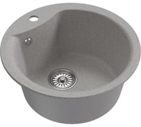 Мойкa MIXLINE ml-gm12 круглая, серая (310), 480мм (глуб. чаши 210) 551835