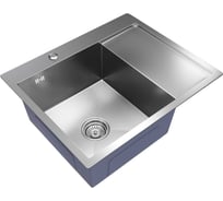 Мойка MIXLINE 60x50 (3,0) левая, выпуск 3 1/2 pro, 20см с сифоном (сатин) 551875