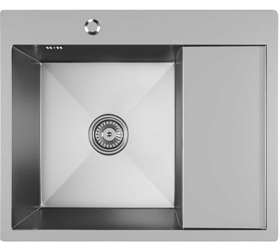 Мойка MIXLINE 60x50 (3,0) левая, выпуск 3 1/2 pro, 20см с сифоном (сатин) 551875