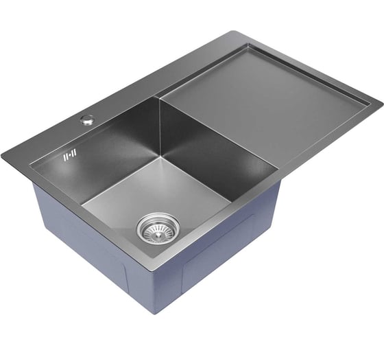 Мойка настольный монтаж MIXLINE 78x50 (3,0) левая, выпуск, 3 1/2 pro 20см с сифоном (сатин) 551877