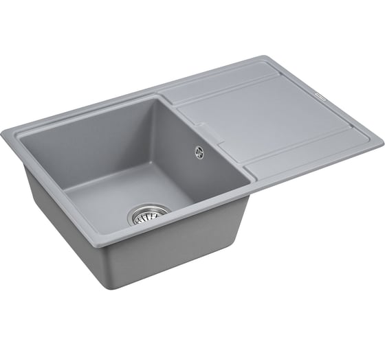 Гранитная мойка Paulmark FLUGEN 60/1,5 серый металлик PM237850-GRM
