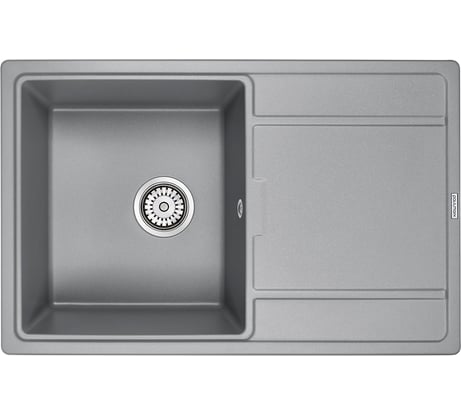 Гранитная мойка Paulmark FLUGEN 50-780 серый металлик, 780x500 мм PM217850-GRM