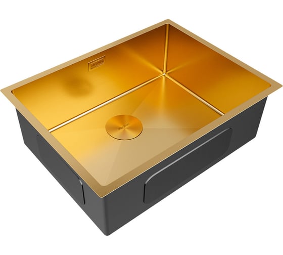 Кухонная мойка Paulmark NEXT 58 UNI, брашированное золото, 580х440мм, PM215844-BG 1