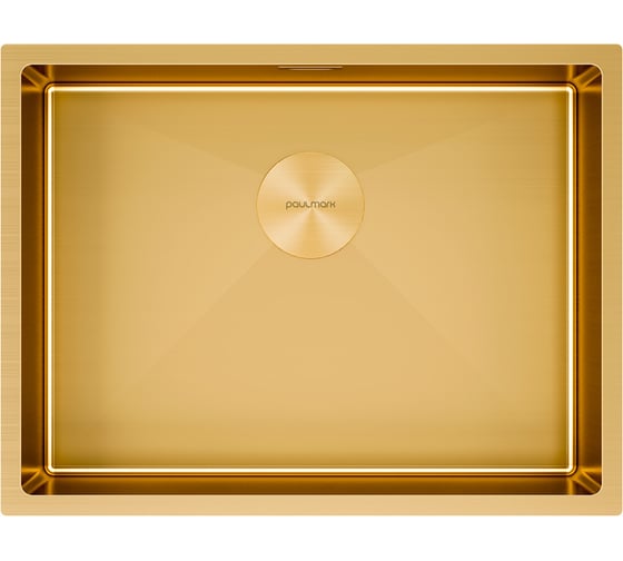 Кухонная мойка Paulmark NEXT 58 UNI, брашированное золото, 580х440мм, PM215844-BG