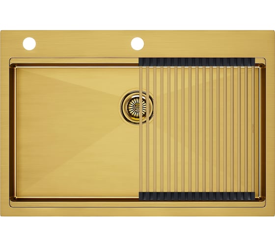 Мойка из нержавеющей стали Paulmark VAST-PRO брашированное золото, 750x510 мм PM707551-BG 1