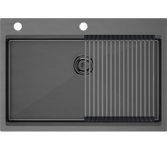 Кухонная мойка Paulmark KRONER-PRO 75, вороненая сталь, 750х510мм, PM707551-GM