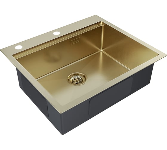 Кухонная мойка Paulmark KRONER-PRO 59, брашированное золото, 590х510мм, PM705951-BG