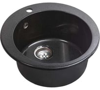 Мойка из камня для кухни DARILINE цвет чёрный с блеском глянец DLV2-GAK