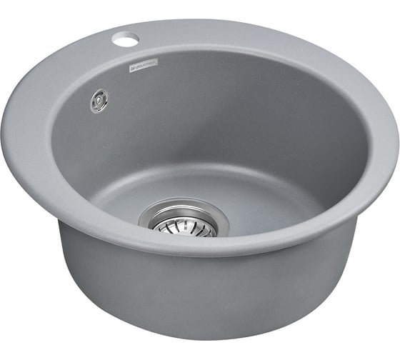 Гранитная мойка Paulmark GELEGEN 50 серый металлик, D475 мм PM404800-GRM