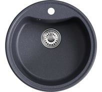 Мойкa MIXLINE ml-gm09 круглая, антрацит (343), 510 мм, глубина чаши 190 мм new 551804