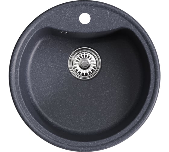 Мойкa MIXLINE ml-gm09 круглая, антрацит (343), 510 мм, глубина чаши 190 мм new 551804 1