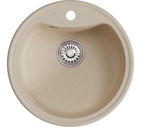 Мойкa MIXLINE ml-gm09 круглая, бежевая (328), 510 мм, глубина чаши 190 мм new 551800