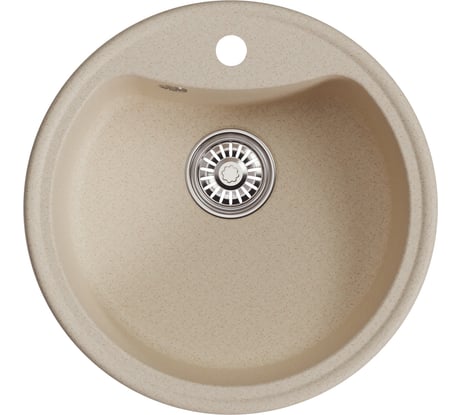 Мойкa MIXLINE ml-gm09 круглая, бежевая (328), 510 мм, глубина чаши 190 мм new 551800