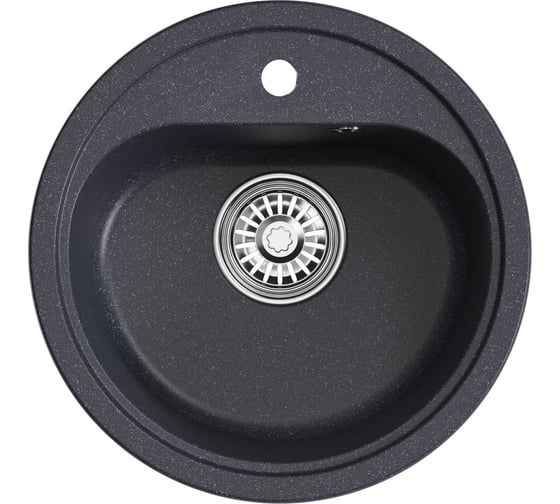Мойкa MIXLINE ml-gm10 круглая, антрацит (343), 440 мм, глубина чаши 180 мм new 551816