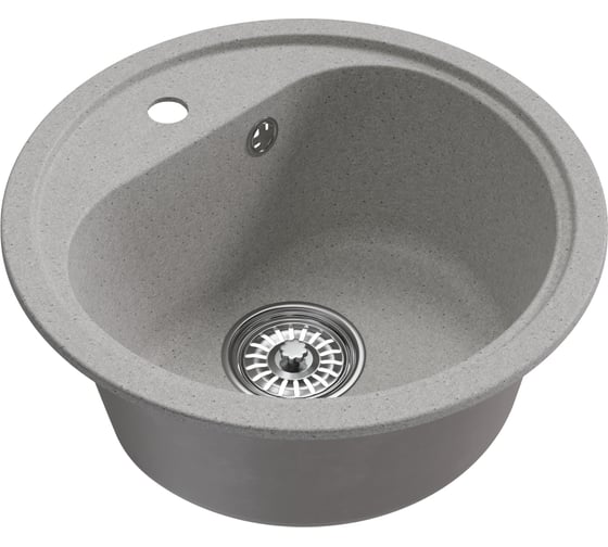 Мойкa MIXLINE ml-gm10 круглая, серая (310), 440 мм, глубина чаши 180 мм new 551811
