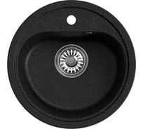 Мойкa MIXLINE ml-gm10 круглая, черная (308), 440 мм, глубина чаши 180 мм new 551809