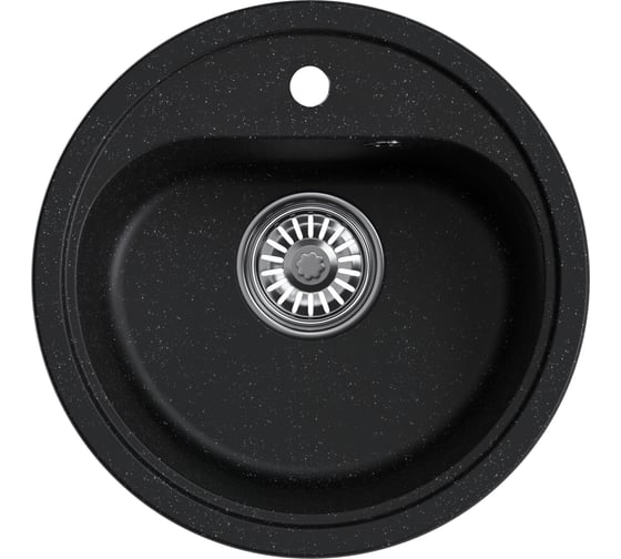 Мойкa MIXLINE ml-gm10 круглая, черная (308), 440 мм, глубина чаши 180 мм new 551809