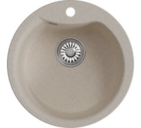 Мойкa MIXLINE ml-gm12 круглая, бежевая (328), 480 мм, глубина чаши 210 мм new 551836