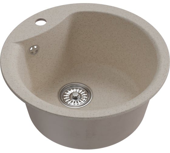 Мойкa MIXLINE ml-gm12 круглая, бежевая (328), 480 мм, глубина чаши 210 мм new 551836