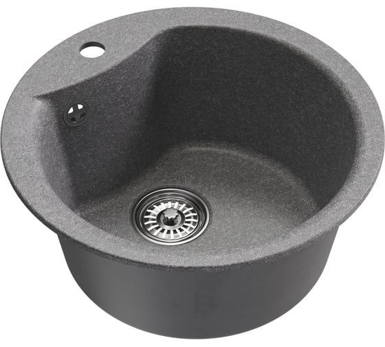 Мойкa MIXLINE ml-gm12 круглая, графит (342), 480 мм, глубина чаши 210 мм new 551839