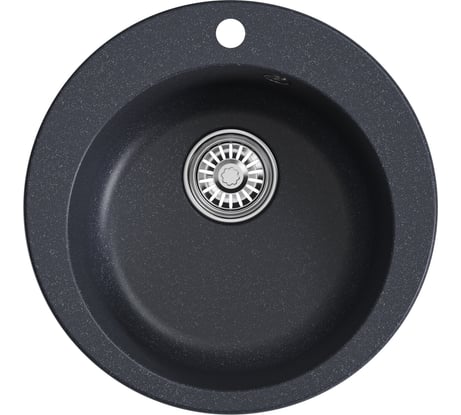 Мойкa MIXLINE ml-gm13 круглая, антрацит (343), 495 мм, глубина чаши 200 мм new 551897