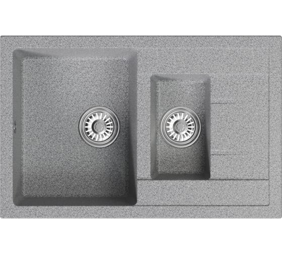 Мойка MIXLINE ml-gm22 двухчашевая с крылом, темно-серая (309), 770x500x195 мм new 552025