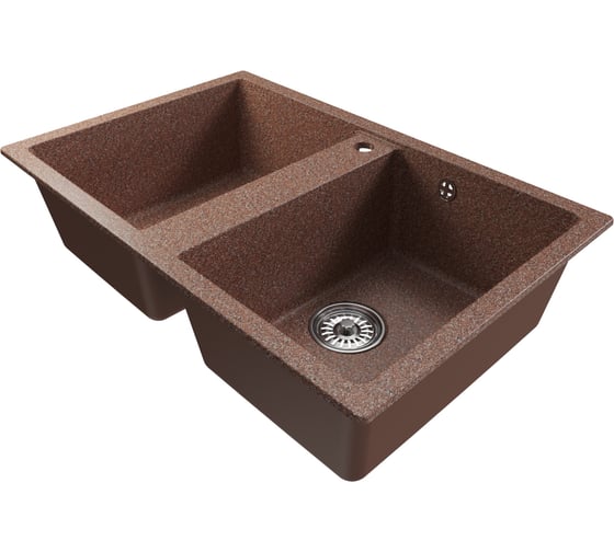 Мойка MIXLINE ml-gm23 двухчашевая, терракотовая (307), 770x500x190 мм new 552036