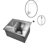 Комплект кухонная мойка из нержавеющей стали WISENT ws35848 (58x48 см) со смесителем и дозатором WS35848/WGER013/W405A/W4998-6