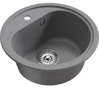 Мойкa MIXLINE ml-gm10 круглая, темно-серая (309), 440 мм, глубина чаши 180 мм new 551810