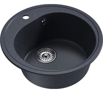 Мойкa MIXLINE ml-gm11 круглая, антрацит (343), 500 мм, глубина чаши 180 мм new 551828