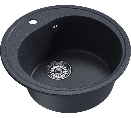 Мойкa MIXLINE ml-gm11 круглая, антрацит (343), 500 мм, глубина чаши 180 мм new 551828 1