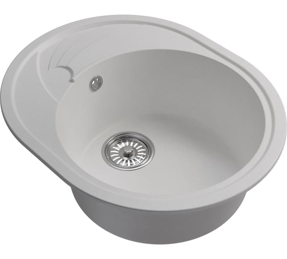 Мойкa MIXLINE ml-gm17 овальная, с крылом, ультра-белая (341), 580x470x180 мм new 551943