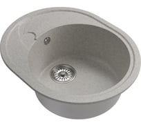 Мойкa MIXLINE ml-gm17 овальная, с крылом, серая (310), 580x470x180 мм new 551940