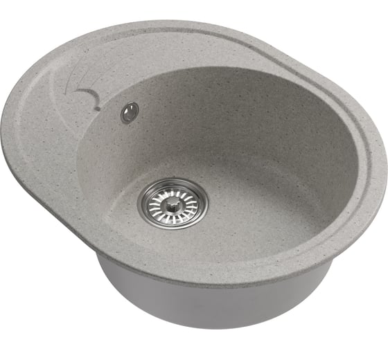 Мойкa MIXLINE ml-gm17 овальная, с крылом, серая (310), 580x470x180 мм new 551940