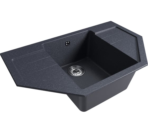 Мойкa MIXLINE ml-gm24 угловая, с крылом, антрацит (343), 790x490x200 мм new 552059