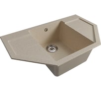 Мойкa MIXLINE ml-gm24 угловая, с крылом, бежевая (328), 790x490x200 мм new 552055