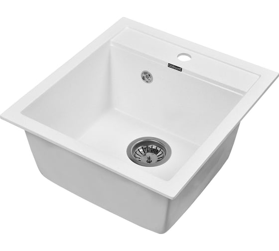 Комплект кухонная мойка GERHANS a45-18 белый (беларусь) со смесителем w4998-3-18 A45-18/311-11-24/W4998-3-18