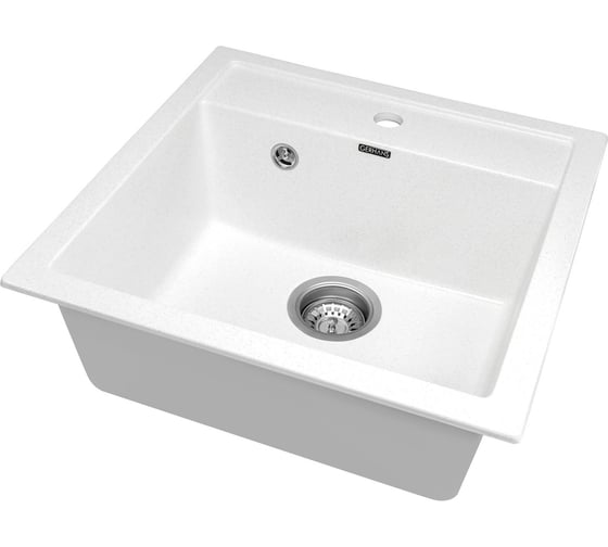 Комплект кухонная мойка GERHANS a11-18 белый (беларусь) со смесителем w4998-7-18 A11-18/311-11-24/W4998-7-18