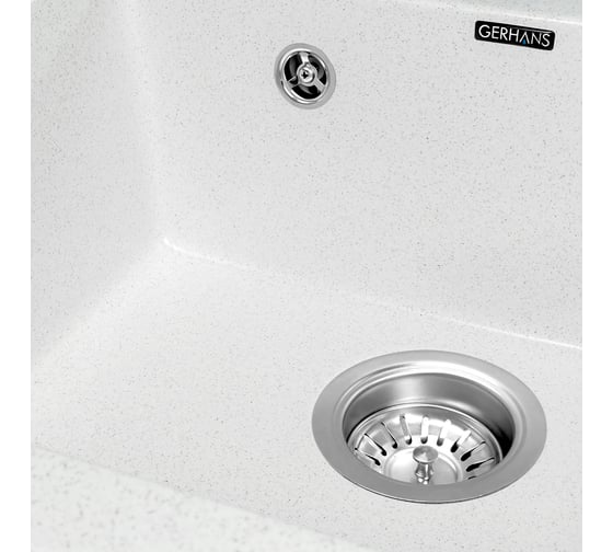 Комплект кухонная мойка GERHANS a11-18 белый (беларусь) со смесителем w4998-7-18 A11-18/311-11-24/W4998-7-18