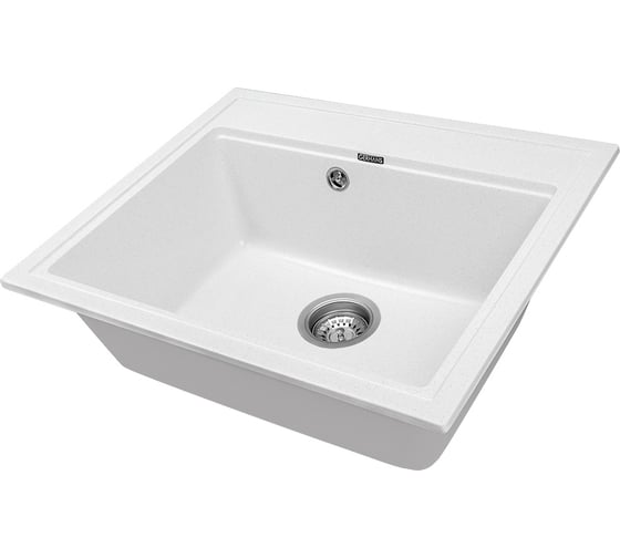 Комплект кухонная мойка GERHANS a12-18 белый (беларусь) со смесителем w4998-3-18 A12-18/311-11-24/W4998-3-18