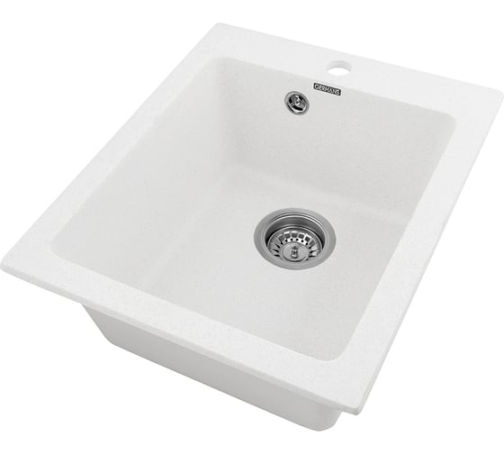Комплект кухонная мойка GERHANS a10-18 белый (беларусь) со смесителем w4998-3-18 A10-18/311-11-24/W4998-3-18