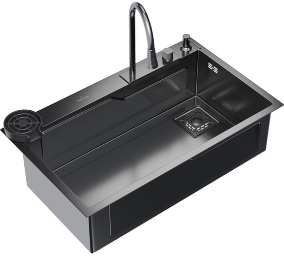 Мойка MIXLINE настольный монтаж 75x46 (3,0), выпуск 3 1/2 pro 21,5см, с сифоном+дозатор+смеситель 552104