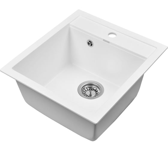 Мойка для кухни из искусственного камня WISENT вайт 500x450x220 (беларусь) MW450-28/WGER013