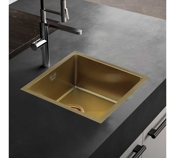 Мойка MELANA Profline 1.2/220, золото, врезная, квадратная D4545HG золото