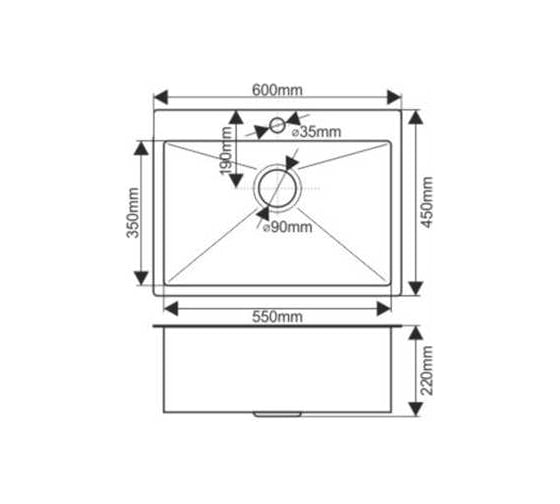 Мойка MELANA Profline 3/220, графит, врезная, прямоугольная D6045HB графит