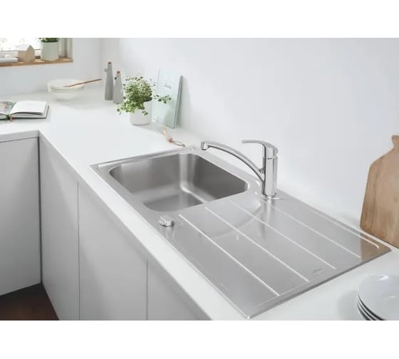 Мойка Grohe из нержавеющей стали с корзинчатым вентилем, оборачиваемая, 1,5 чаши, K500 60 -S 97/50 1.5 31572SD0