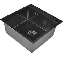 Кухонная мойка из нержавеющей стали WISENT с pvd покрытием с сифоном wgs35050b (50x50см) WGS35050B/WGER019B