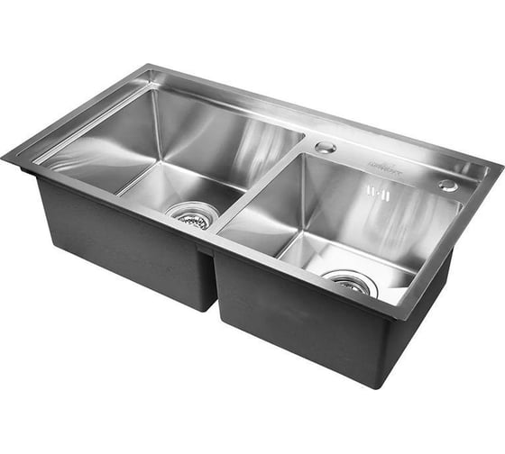 Кухонная мойка из нержавеющей стали WISENT с сифоном 7843-s (78x43см) WS37843-S/341-11-24 1