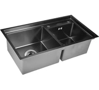 Кухонная мойка из нержавеющей стали WISENT с pvd покрытием с сифоном 7843b-s (78x43см) WS37843B-S/341-11-24